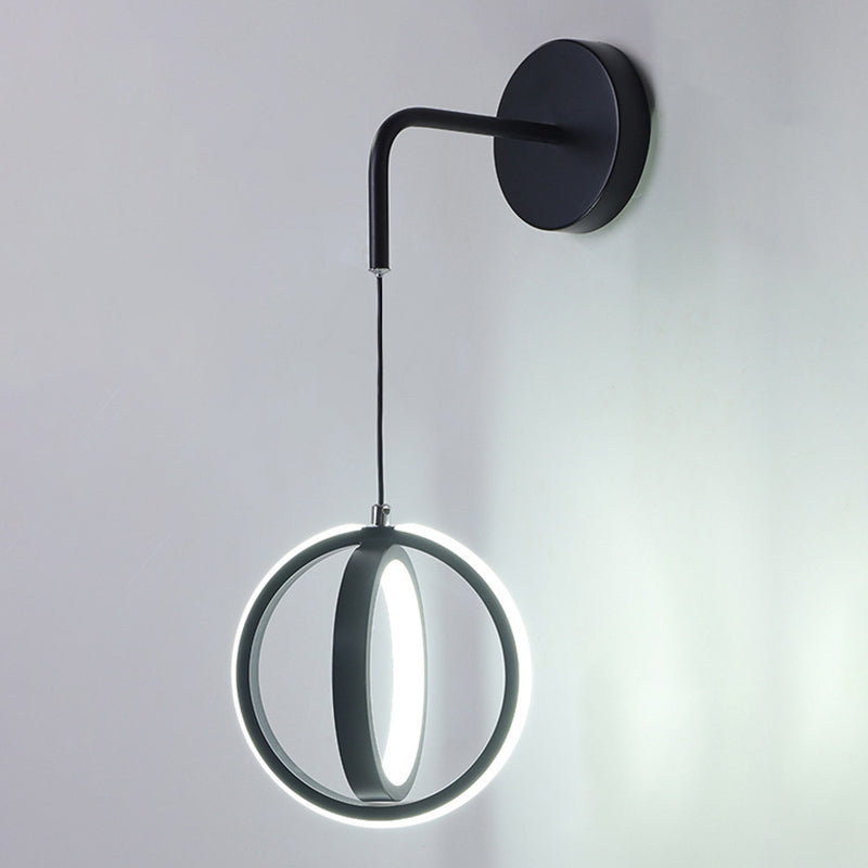 Ultramoderne ring wandbevestiging verlichting aluminium wand gemonteerd verlichtingsarmatuur voor woonkamer
