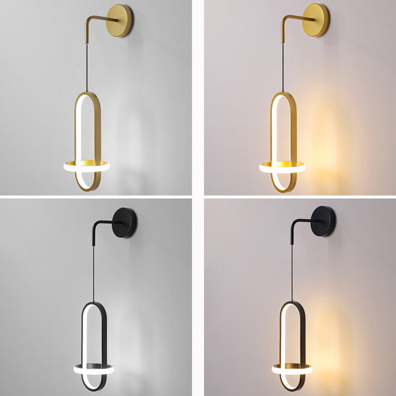 Ultramoderne ring wandbevestiging verlichting aluminium wand gemonteerd verlichtingsarmatuur voor woonkamer