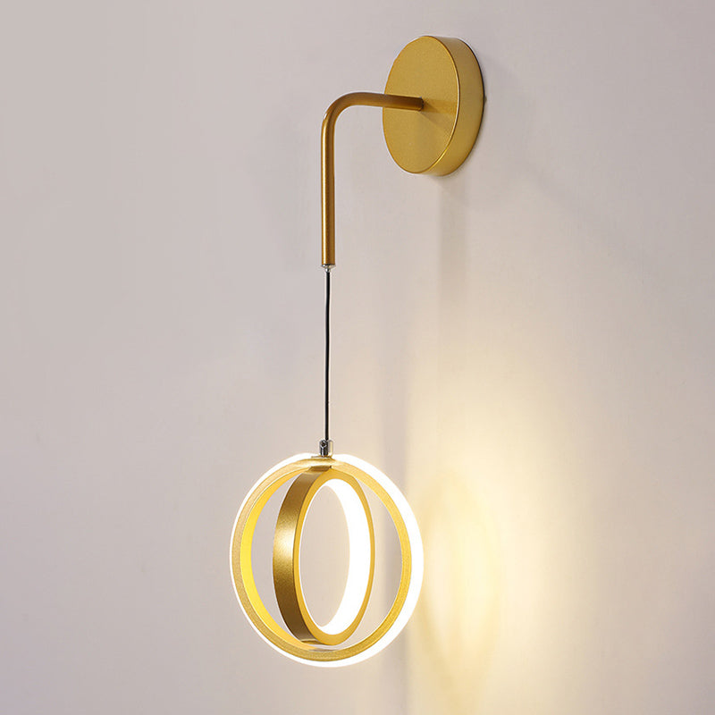 Ultramoderne ring wandbevestiging verlichting aluminium wand gemonteerd verlichtingsarmatuur voor woonkamer