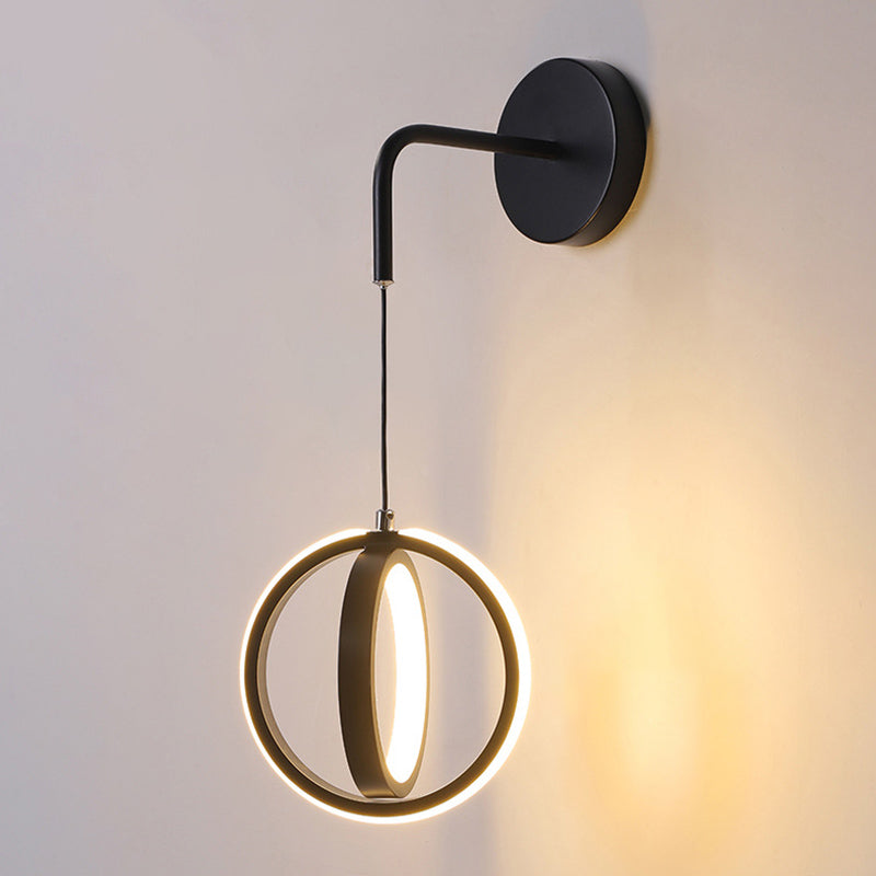 Ultramoderne ring wandbevestiging verlichting aluminium wand gemonteerd verlichtingsarmatuur voor woonkamer