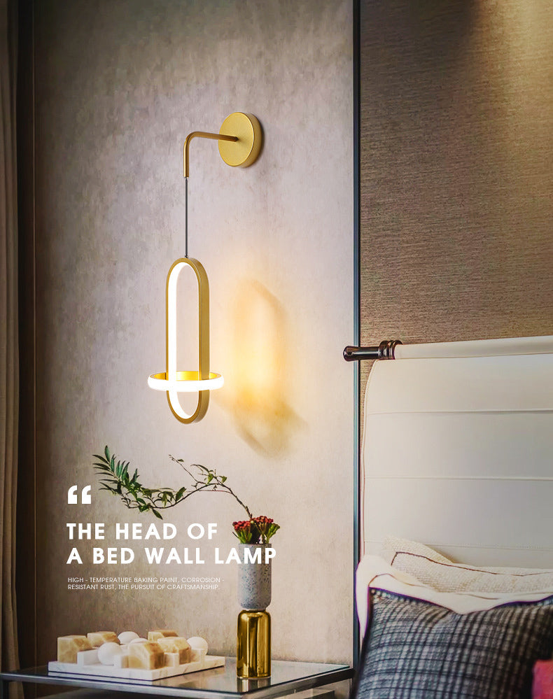 Ultramoderne ring wandbevestiging verlichting aluminium wand gemonteerd verlichtingsarmatuur voor woonkamer