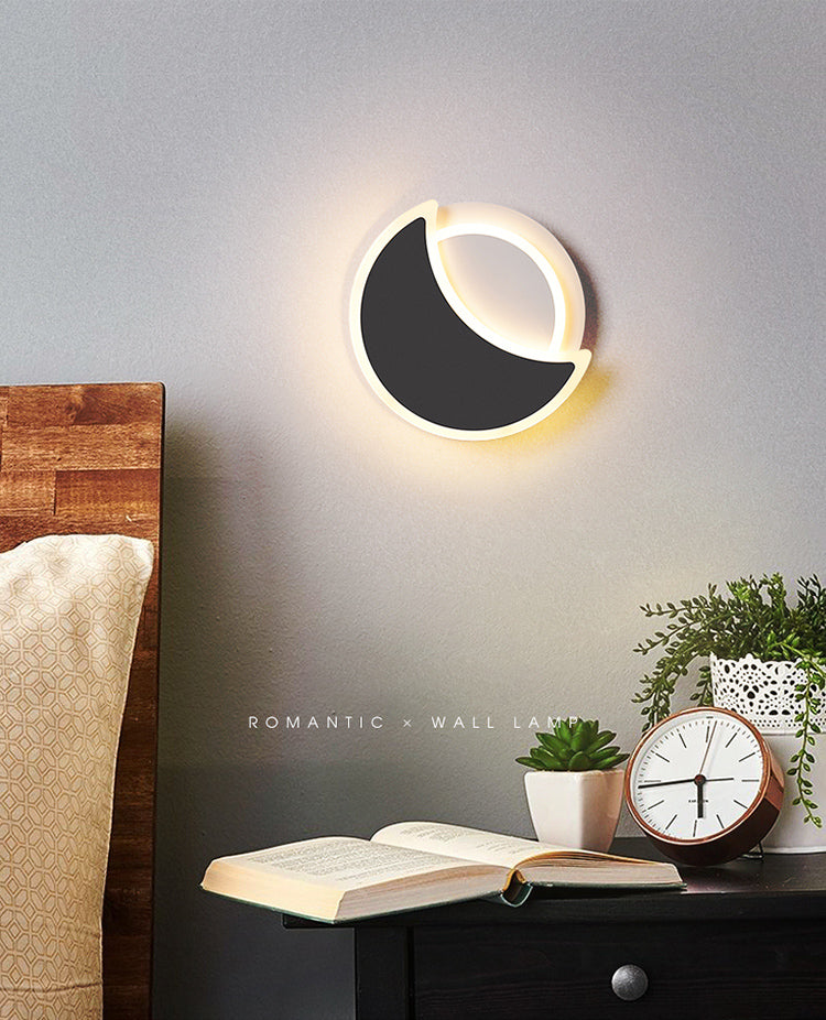 Contemporary Simple Wall Sconce Creative Moon Shape Wall Lamp for Porch Living Room