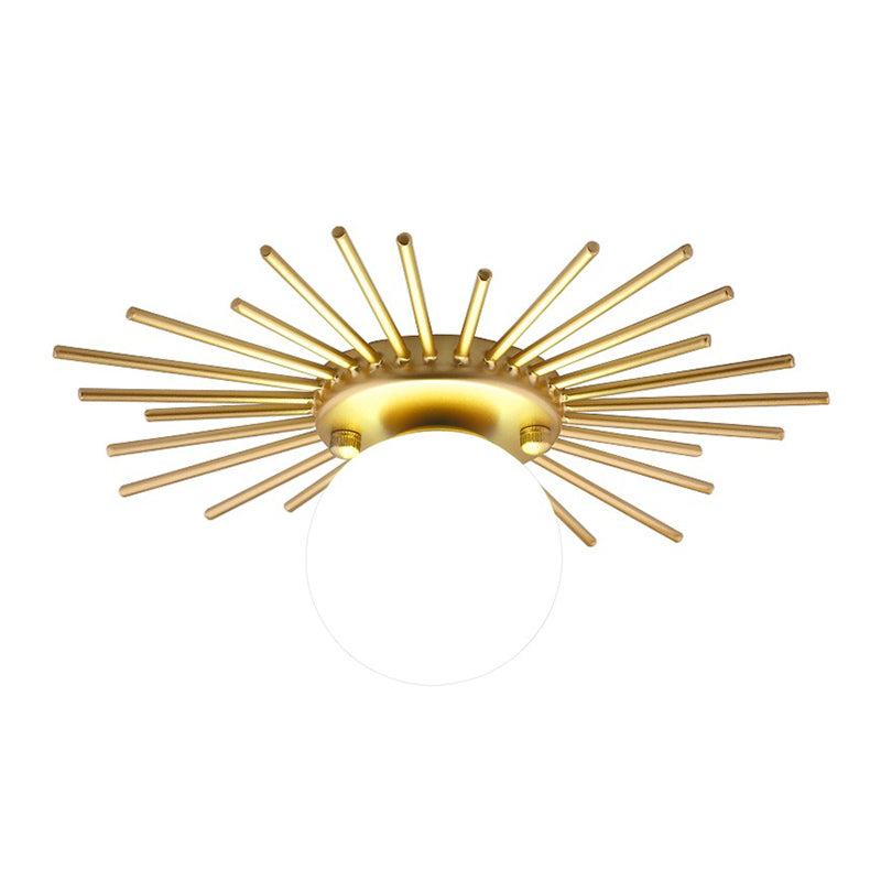 Plafonniers à montage encastré en métal radial, décoration d'intérieur, luminaire de plafond à montage encastré avec abat-jour en verre boule