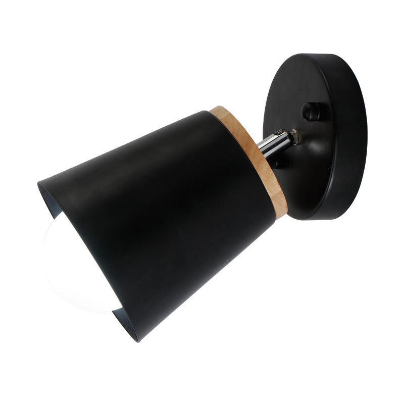 Minimalisme -stijl macaroon muur sconce hoek verstelbare metalen cilinder schaduw wandlicht voor slaapkamer