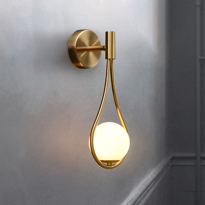 Modern Style Teardrop Sconce Light Fixture Glass Bedroom Wall Mounted Light Fixture