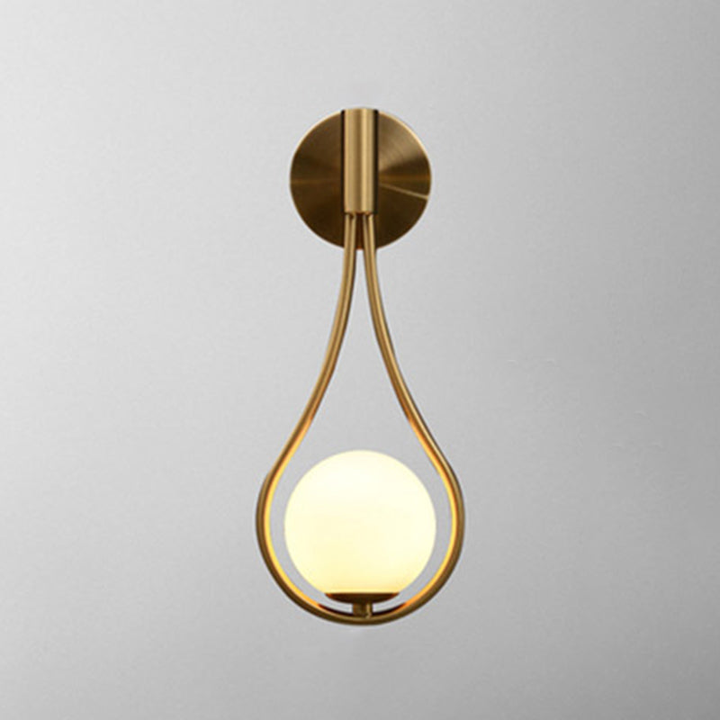 Modern Style Teardrop Sconce Light Fixture Glass Bedroom Wall Mounted Light Fixture