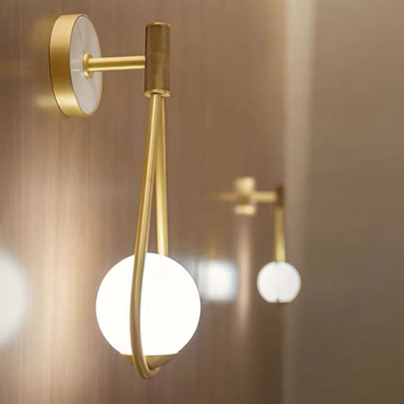 Modern Style Teardrop Sconce Light Fixture Glass Bedroom Wall Mounted Light Fixture