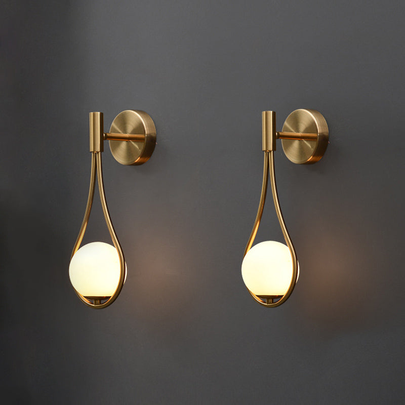 Modern Style Teardrop Sconce Light Fixture Glass Bedroom Wall Mounted Light Fixture