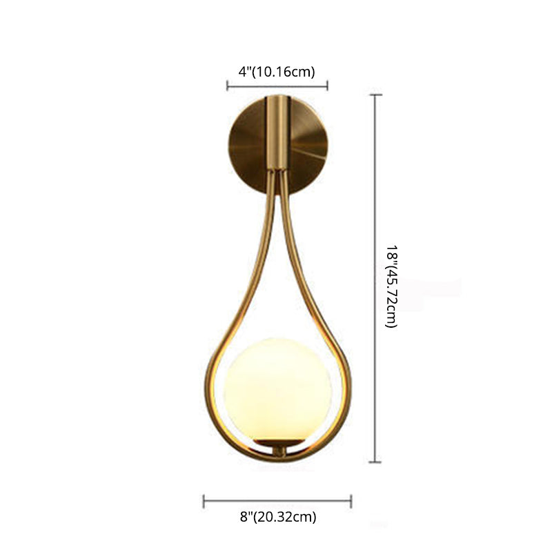 Modern Style Teardrop Sconce Light Fixture Glass Bedroom Wall Mounted Light Fixture