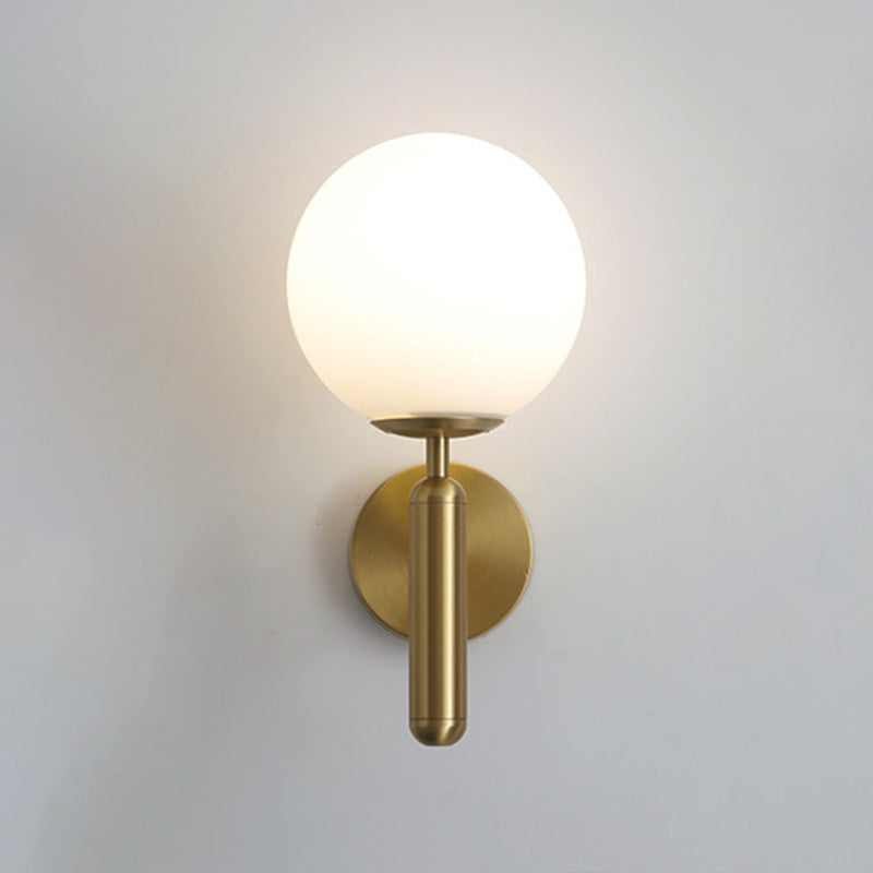 Nordic Style Single Light Wall Mounted Light Ball Glass Shade Wall Lighting for Bedside