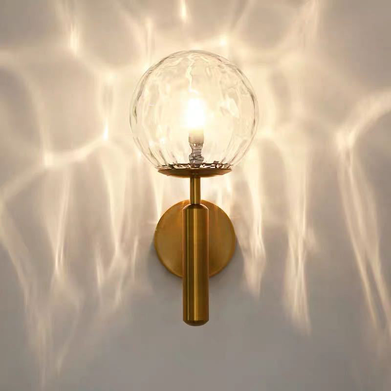 Nordic Style Single Light Wall Mounted Light Ball Glass Shade Wall Lighting for Bedside