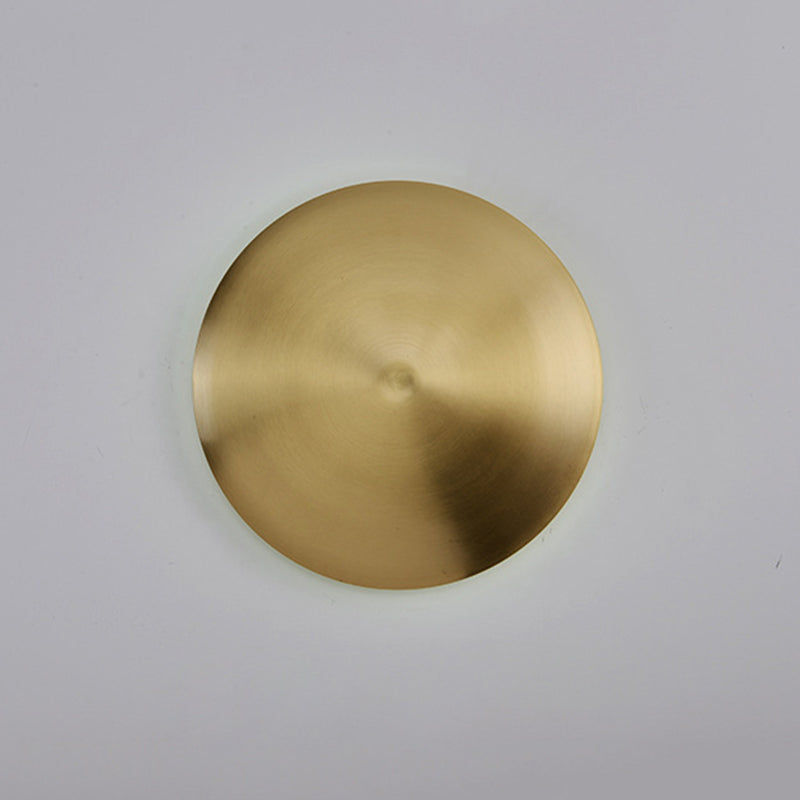 Round Disc Sconce Light Fixture Nordic Minimalist Style Copper  1 Light Sconces