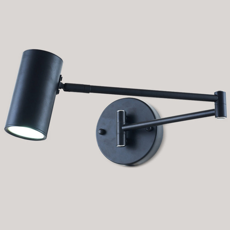 Swing Arm Wall Sconce Modern Minimalist Style Metal 1 Light Sconces for Bedroom