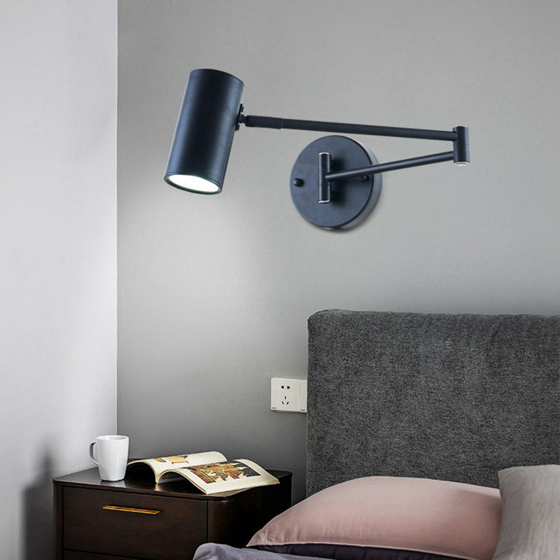Swing Arm Wall SCONCE Moderne minimalistische stijl Metal 1 Lichte stukken voor slaapkamer