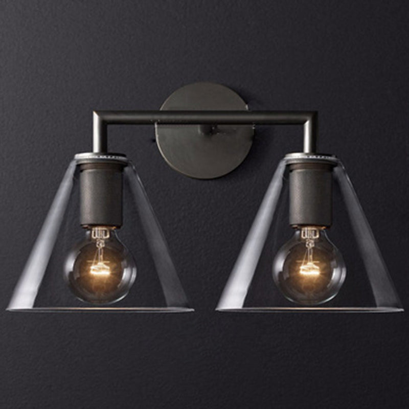 Retro Minimalist Style Cone Sconce Light Fixture  Glass Sconces for Bedroom