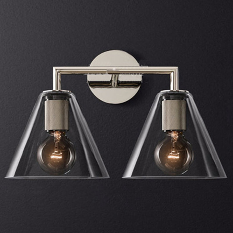 Retro Minimalist Style Cone Sconce Light Fixture  Glass Sconces for Bedroom