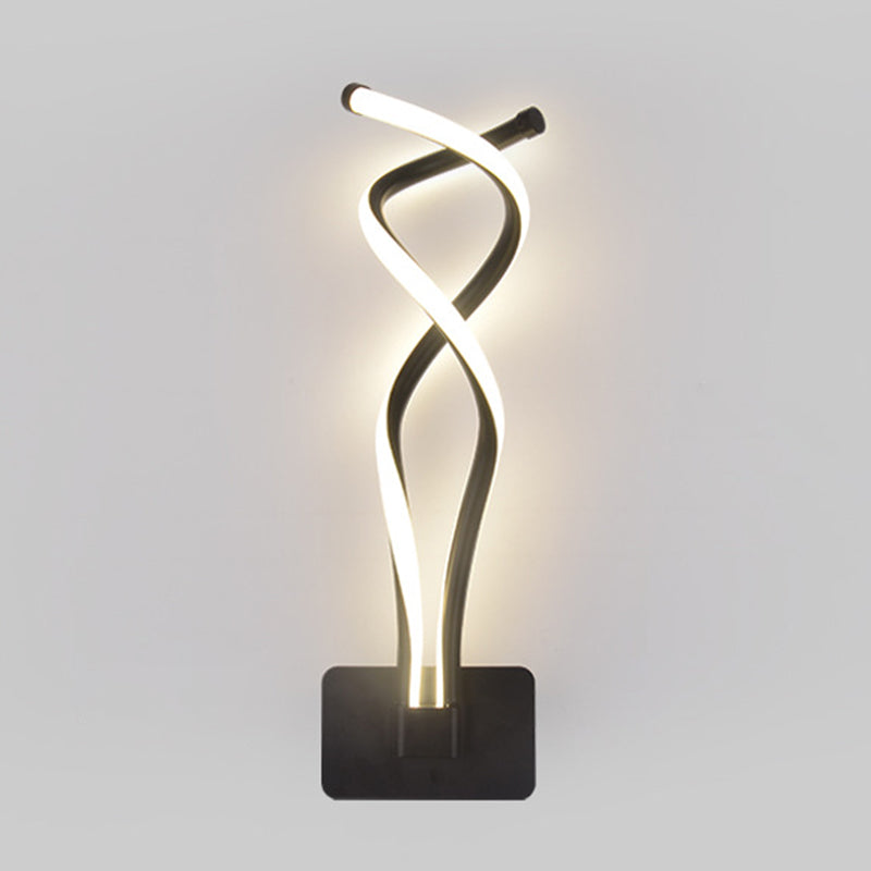 Twist Sconce Light Fixture Modern Minimalist Style Plastic Sconces for Living Room