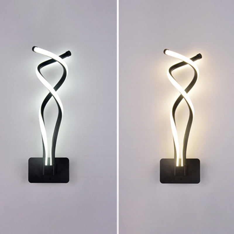 Twist Sconce Light Fixture Modern Minimalist Style Plastic Sconces for Living Room