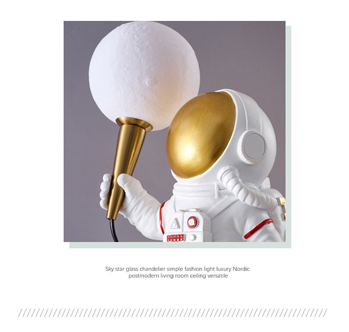 Astronaut Modelado de luces de matriz esféricas Resina creativa 1 luz sonces