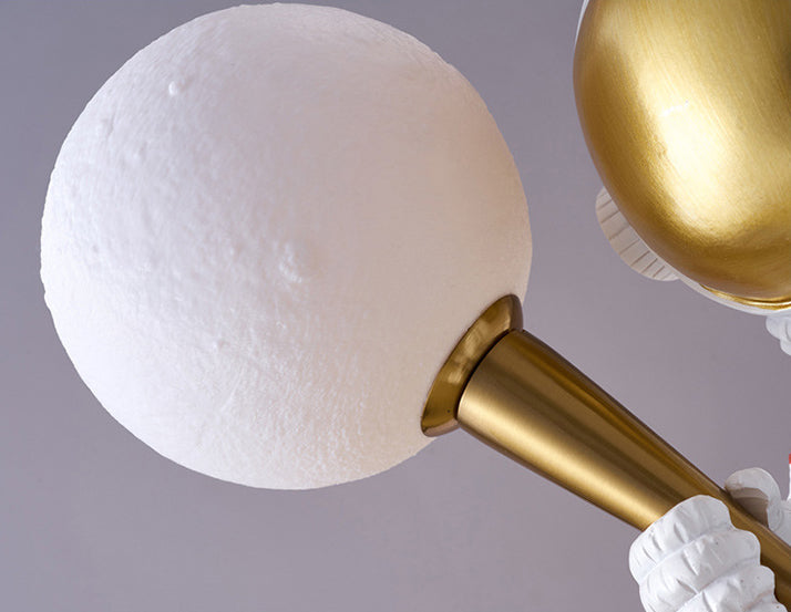 Astronaut Modelado de luces de matriz esféricas Resina creativa 1 luz sonces