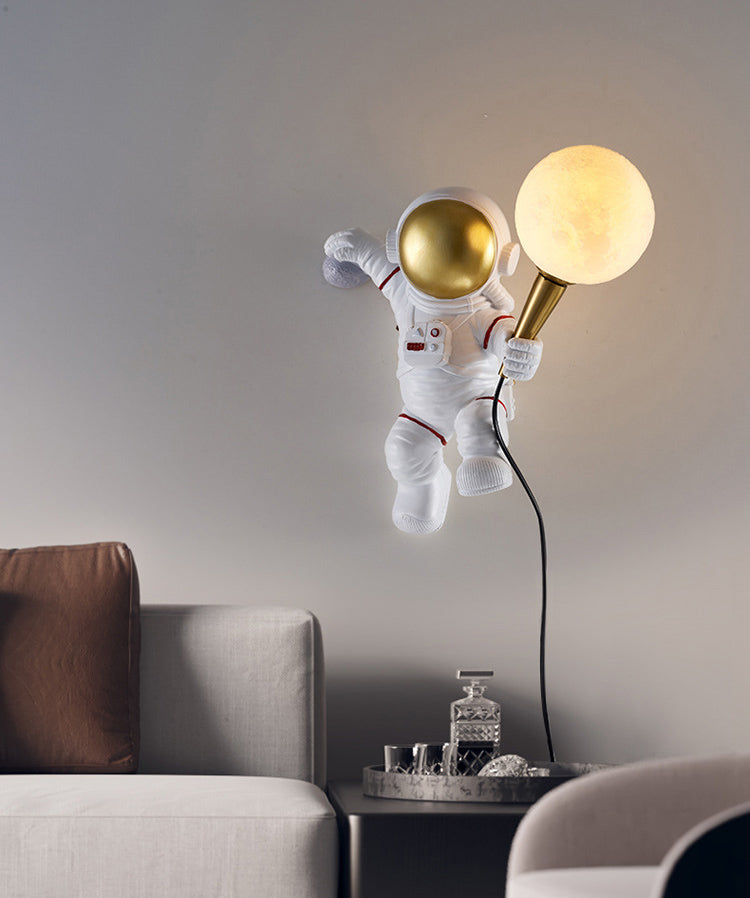 Astronaut Modelado de luces de matriz esféricas Resina creativa 1 luz sonces