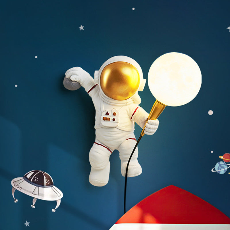 Astronaut Modeling Spherical Wall Sconce Lights Creative Resin Sconces