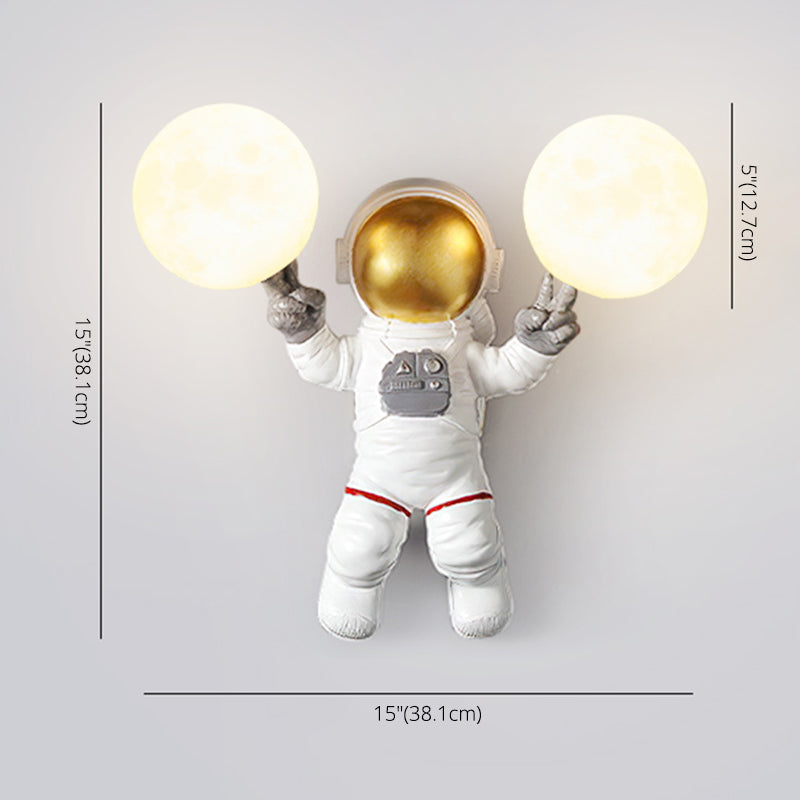 Astronaut Modeling Spherical Wall Sconce Lights Creative Resin Sconces