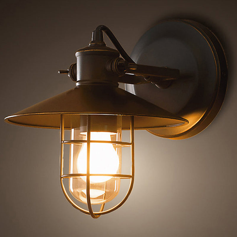 Bewaffnete Metallwandleuchten Amerikaner Retro Industrial Style 1 Lichtleuchte