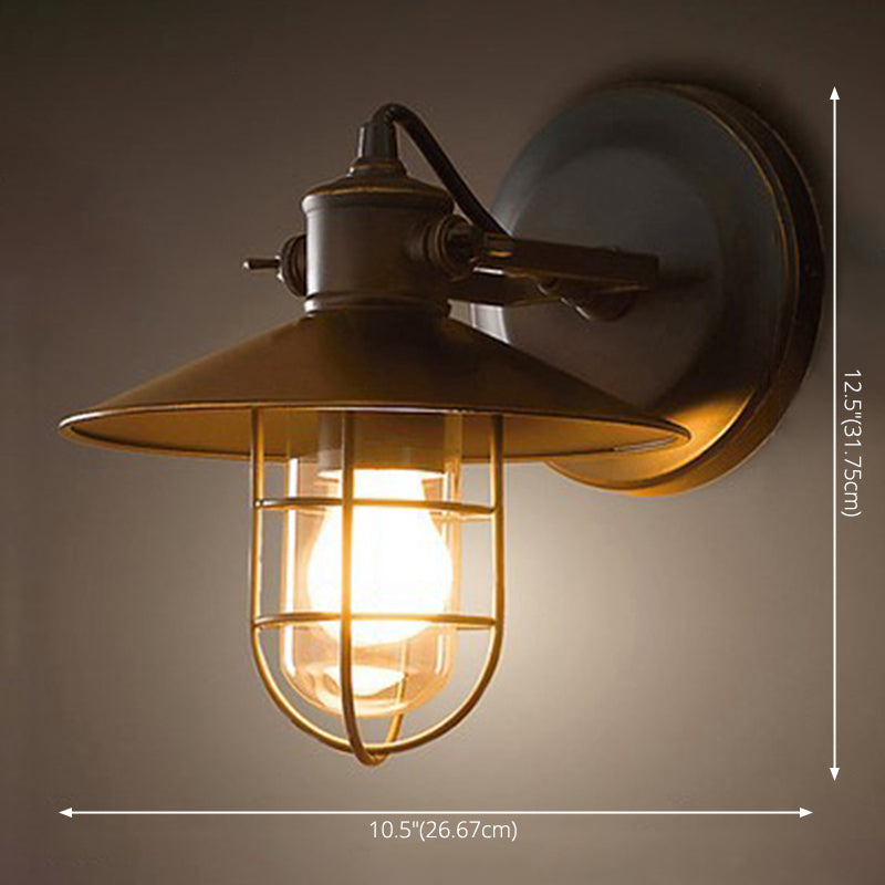 Bewaffnete Metallwandleuchten Amerikaner Retro Industrial Style 1 Lichtleuchte
