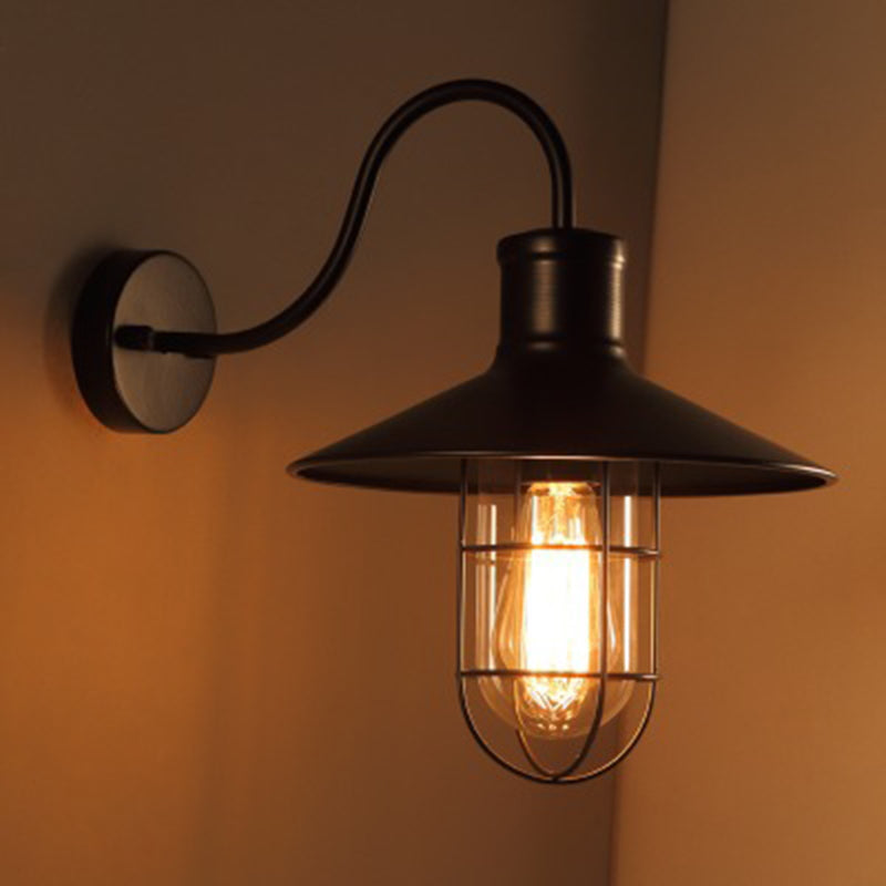 Cone  Metal Sconce Light Fixture American Retro Industrial Style  1 Light Sconces