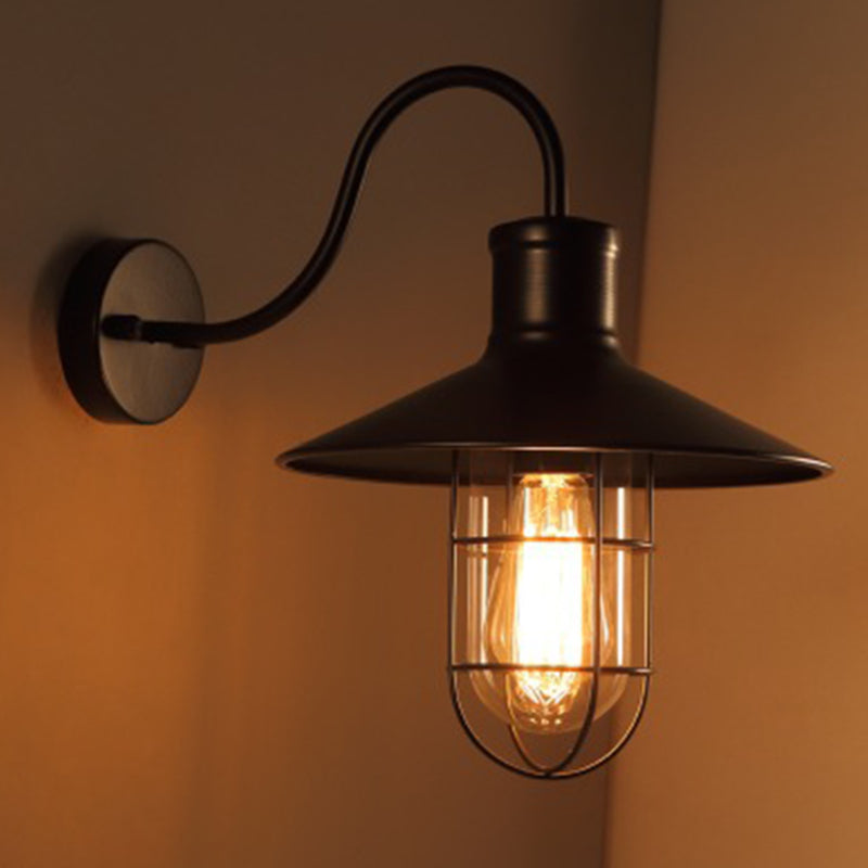 Cone  Metal Sconce Light Fixture American Retro Industrial Style  1 Light Sconces