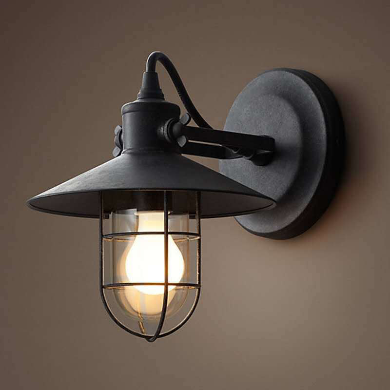 Cone  Metal Sconce Light Fixture American Retro Industrial Style  1 Light Sconces