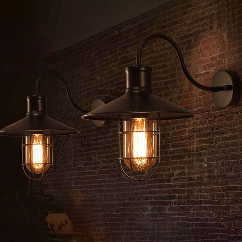 Cone  Metal Sconce Light Fixture American Retro Industrial Style  1 Light Sconces