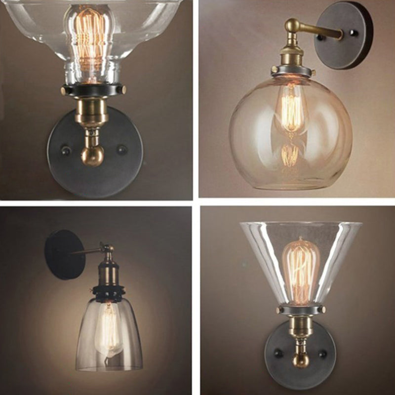 Luz de luz armada de 1 luces Lighture European Retro Style Glass Donces