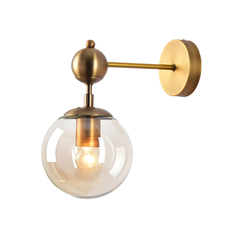 Luces de apliques de pared esféricas nórdicas apliques de vidrio de estilo retro para dormitorio