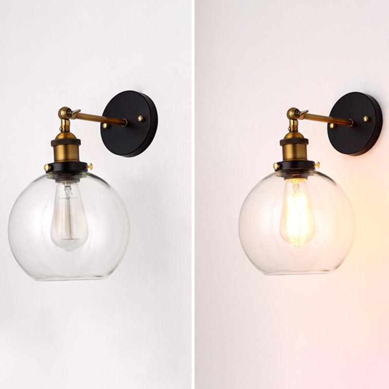 Armed  Wall Light Sconce Modern Minimalist Style Glass  1 Light Sconces