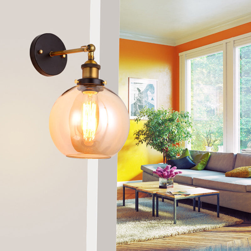 Armed  Wall Light Sconce Modern Minimalist Style Glass  1 Light Sconces