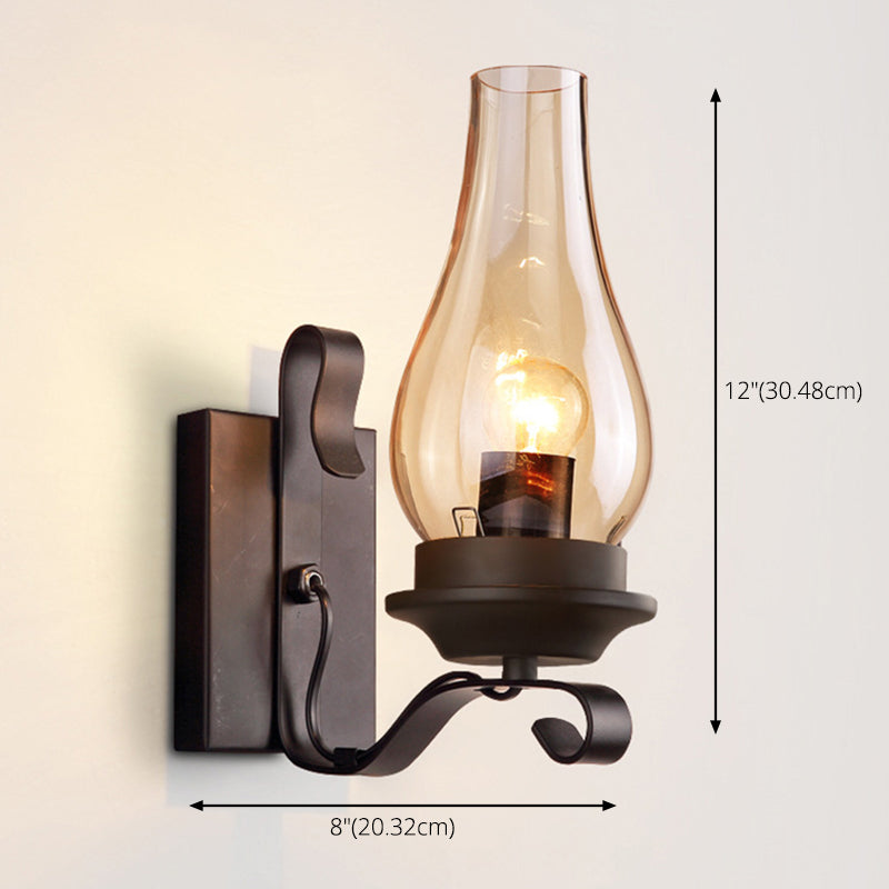 Retro Industrial Style Schattierte Wandleuchte Leuchten 1 Lichtglas -Leuchten