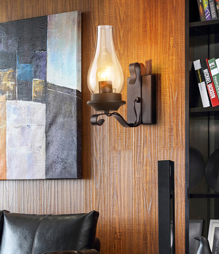 Retro Industrial Style Schattierte Wandleuchte Leuchten 1 Lichtglas -Leuchten