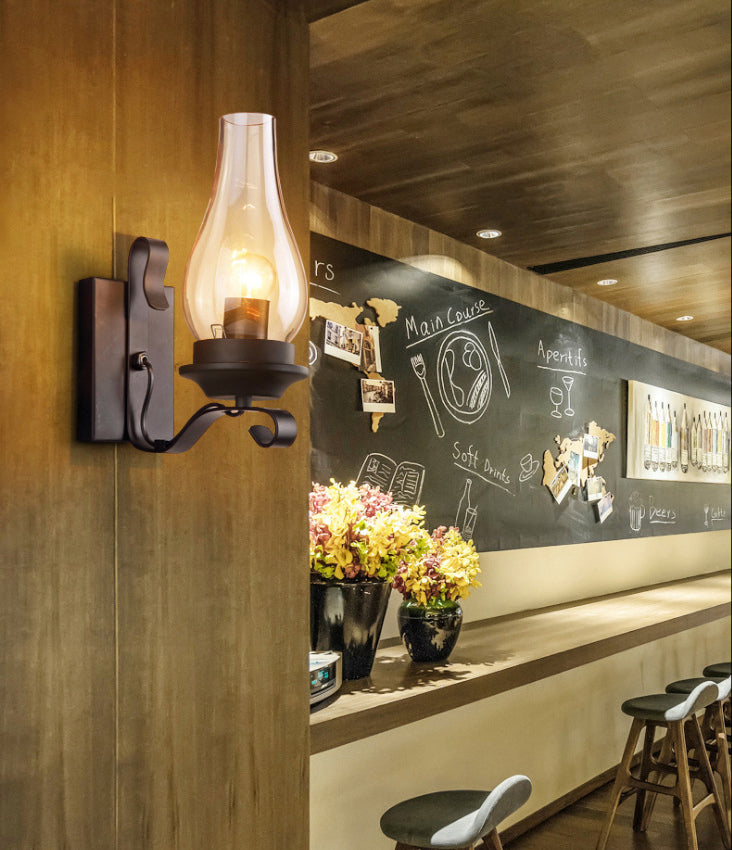 Retro Industrial Style Schattierte Wandleuchte Leuchten 1 Lichtglas -Leuchten