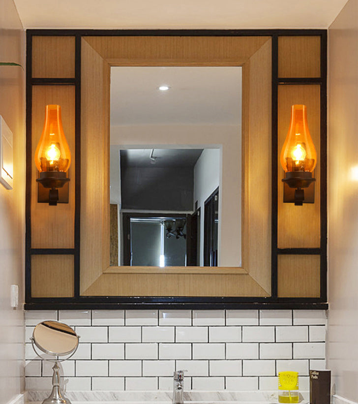 Retro Industrial Style Schattierte Wandleuchte Leuchten 1 Lichtglas -Leuchten