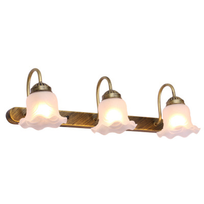 Gooseneck Vanity Mirror Lights  American Pastoral Style Glass 3 Bulb Vanity Light