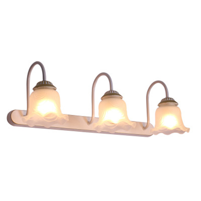 Gooseneck Vanity Mirror Lights  American Pastoral Style Glass 3 Bulb Vanity Light