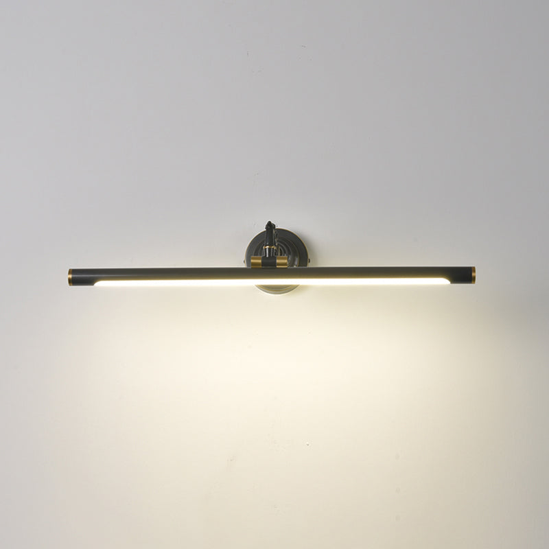 Linear Vanity Light Fixture Retro Style Copper Single Vanity Light