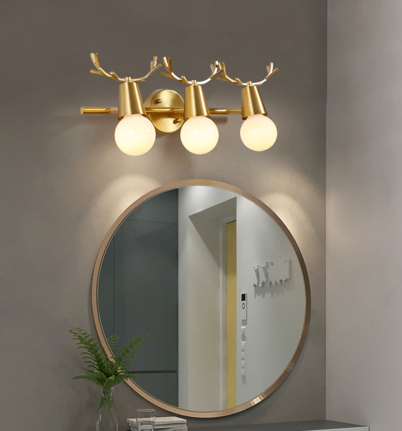 Antler-shaped Vanity Wall Light Nordic Light Extravagant Style Copper Vanity Lamp