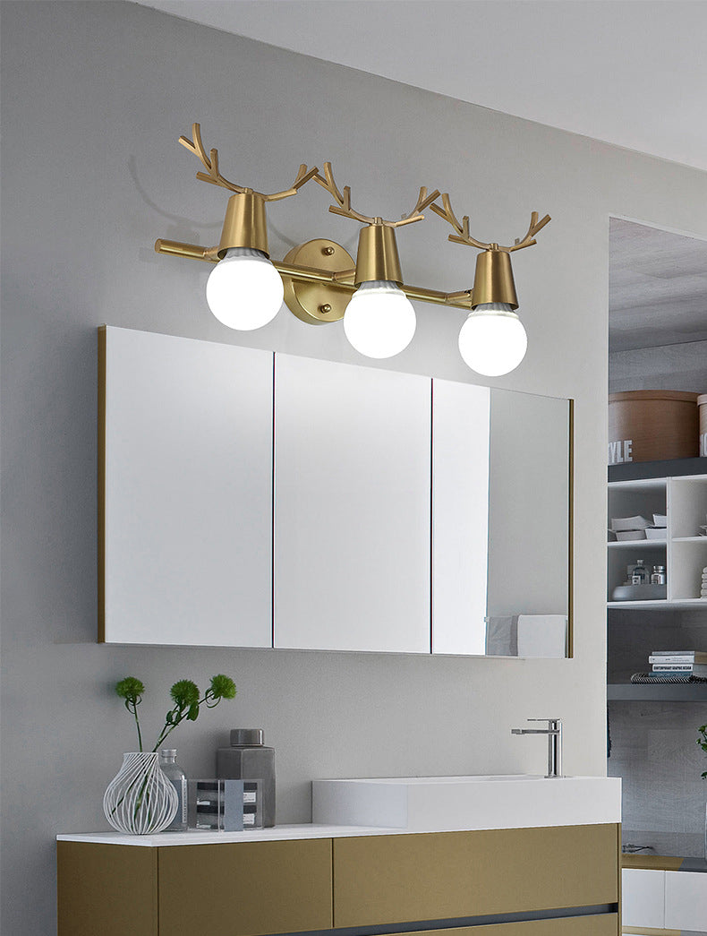 Antler-shaped Vanity Wall Light Nordic Light Extravagant Style Copper Vanity Lamp