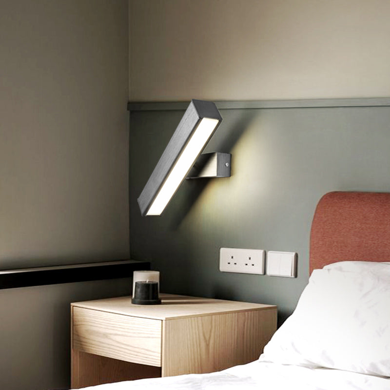 Rectangular Wall Light Sconces Modern Minimalist Style Aluminum 1 Light  Sconces