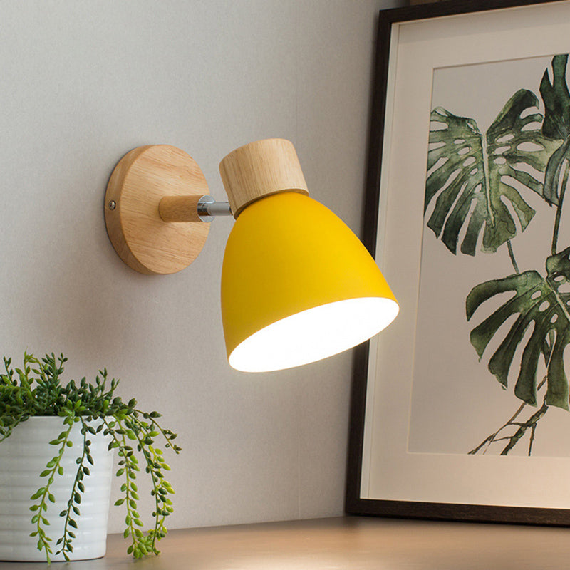 Armed  Wall Light Sconce Macaron Style Metal 1 Light Sconces