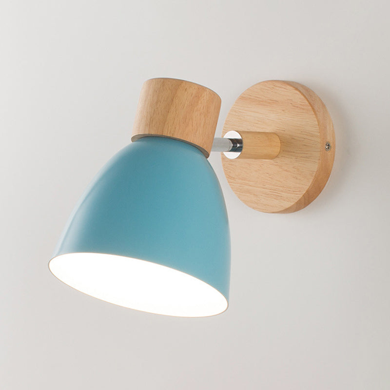 Armed  Wall Light Sconce Macaron Style Metal 1 Light Sconces