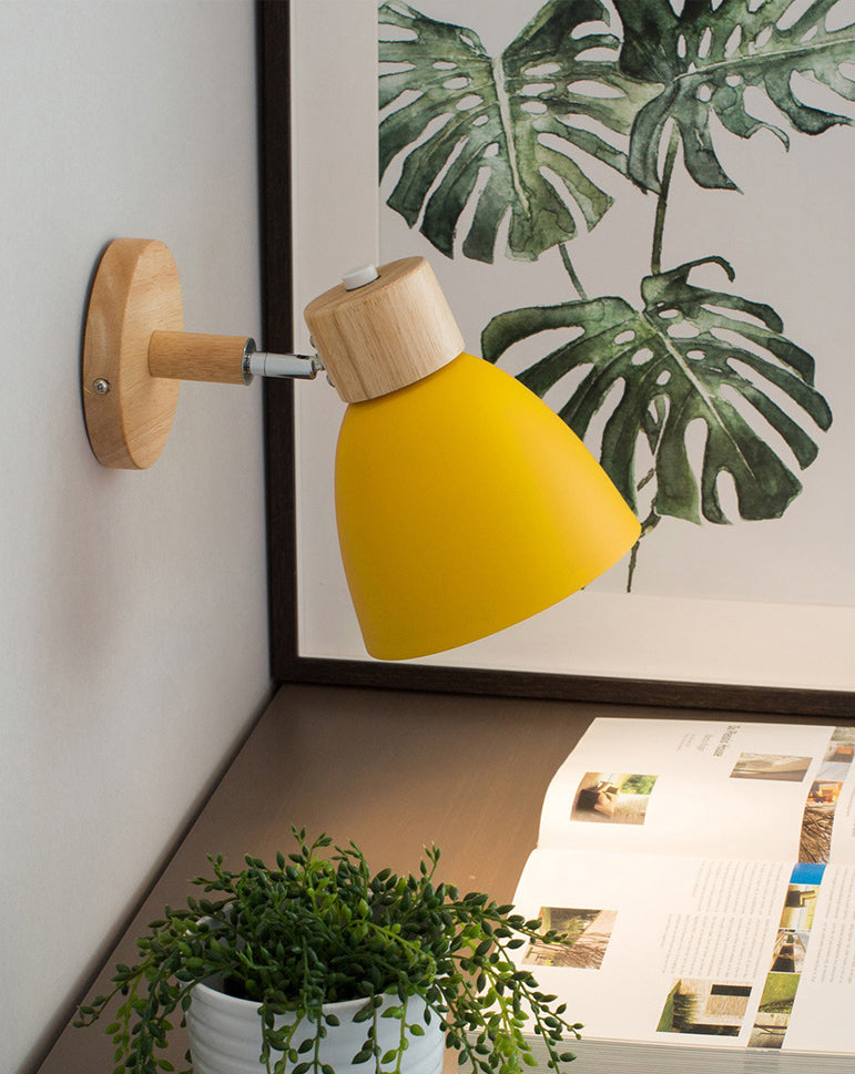 Armed  Wall Light Sconce Macaron Style Metal 1 Light Sconces